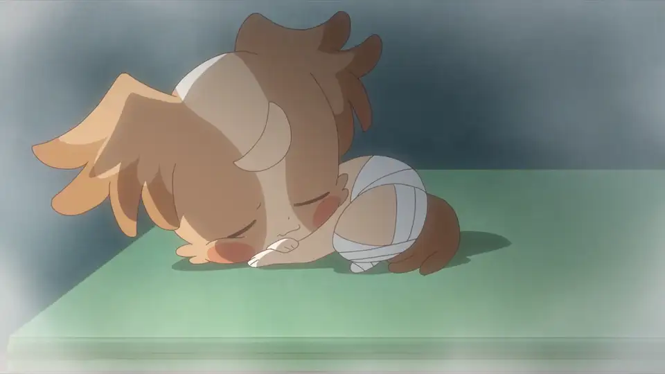 傷ついて保護されるこむぎ