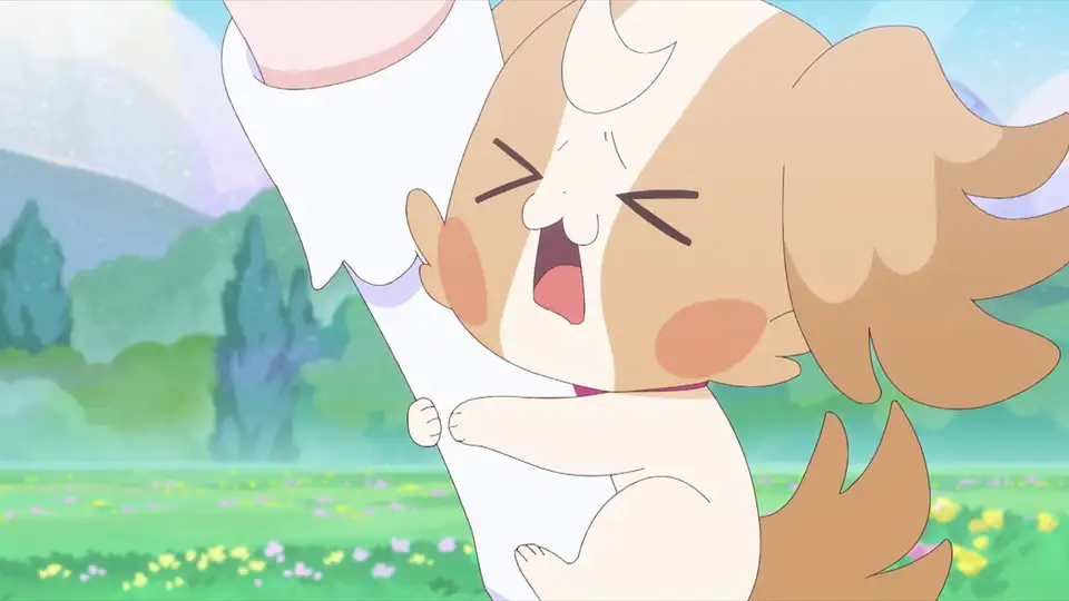 いろはの脚にしがみつくこむぎ