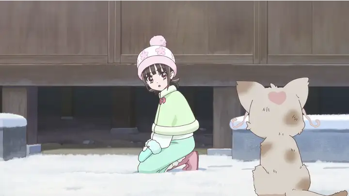 ゆきが声をかけて振り返るまゆ